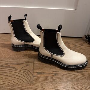 Proenza Schouler Black and Cream Ankle Boots